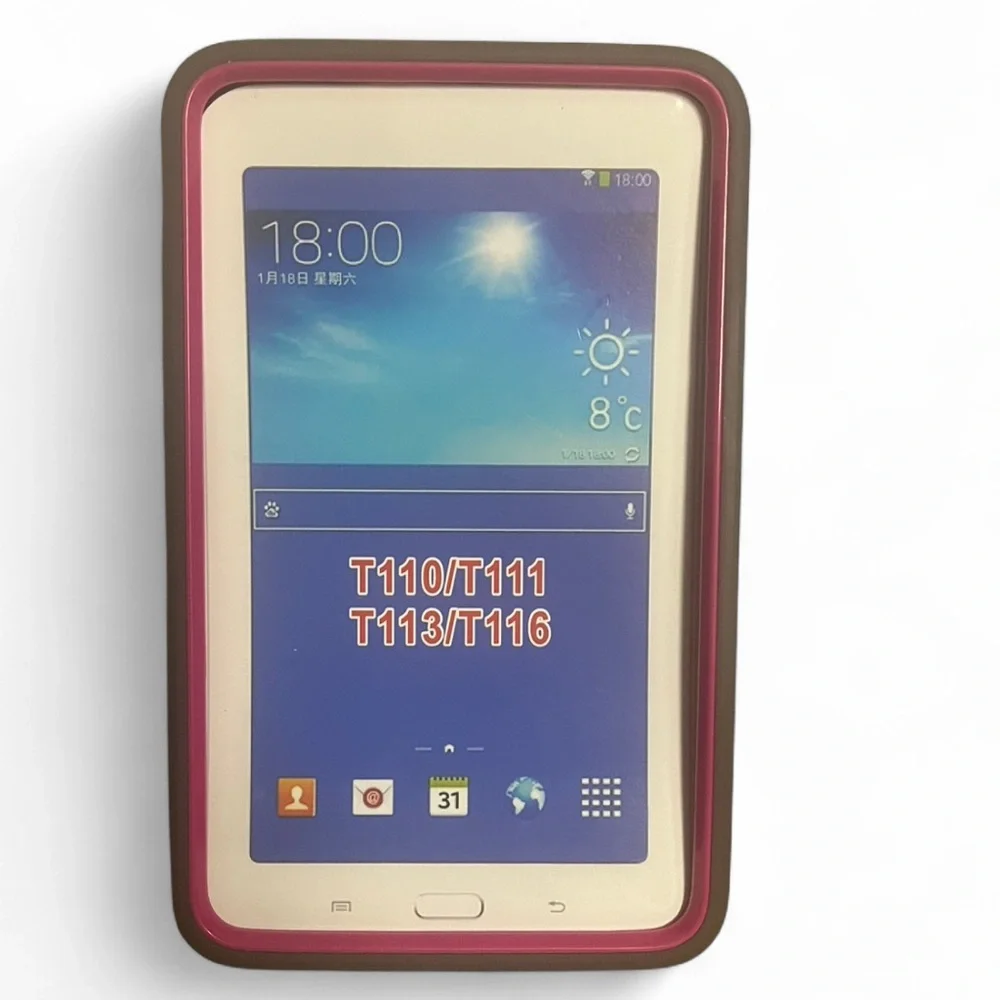 Pink and Gray Samsung Galaxy tablet 3 Lite 7.0.Case with Stand